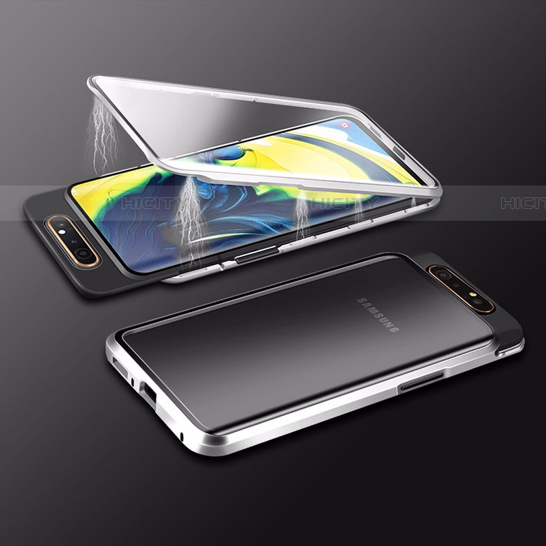 Custodia Lusso Alluminio Laterale Specchio 360 Gradi Cover M01 per Samsung Galaxy A90 4G