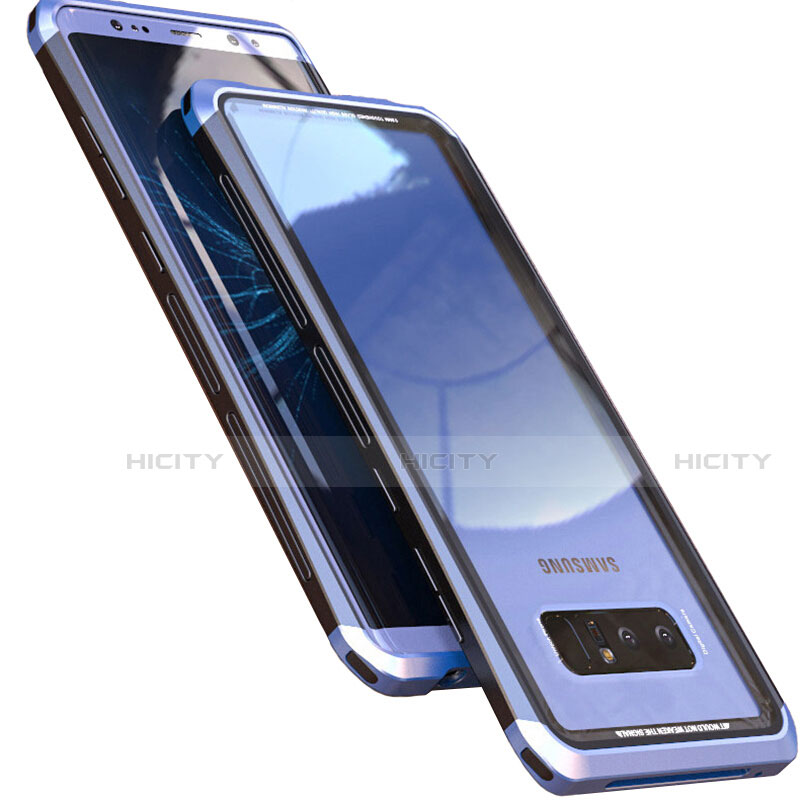 Custodia Lusso Alluminio Laterale Specchio 360 Gradi Cover M01 per Samsung Galaxy Note 8