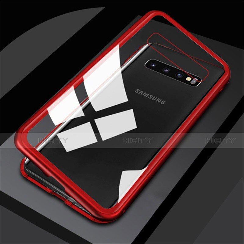 Custodia Lusso Alluminio Laterale Specchio 360 Gradi Cover M01 per Samsung Galaxy S10 5G Rosso