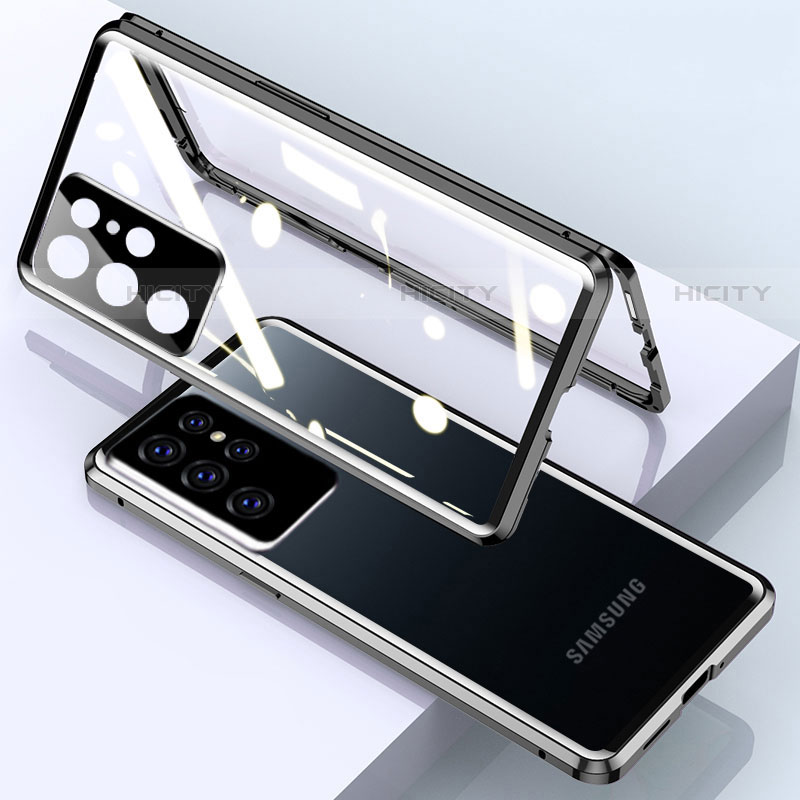 Custodia Lusso Alluminio Laterale Specchio 360 Gradi Cover M01 per Samsung Galaxy S22 Ultra 5G