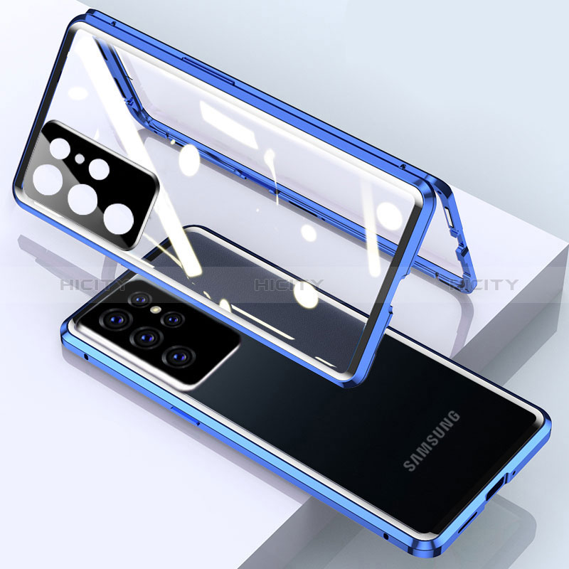 Custodia Lusso Alluminio Laterale Specchio 360 Gradi Cover M01 per Samsung Galaxy S24 Ultra 5G