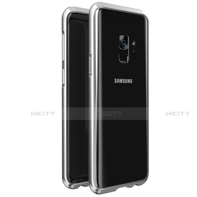 Custodia Lusso Alluminio Laterale Specchio 360 Gradi Cover M01 per Samsung Galaxy S9 Argento