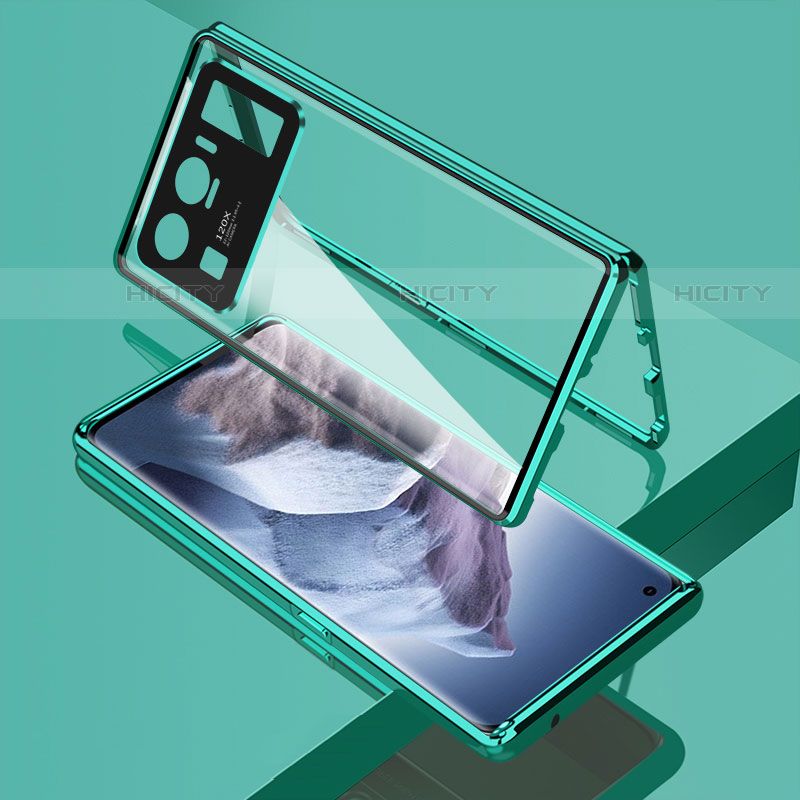 Custodia Lusso Alluminio Laterale Specchio 360 Gradi Cover M01 per Xiaomi Mi 11 Ultra 5G Verde