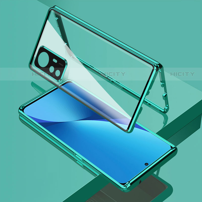 Custodia Lusso Alluminio Laterale Specchio 360 Gradi Cover M01 per Xiaomi Mi 12S 5G Verde