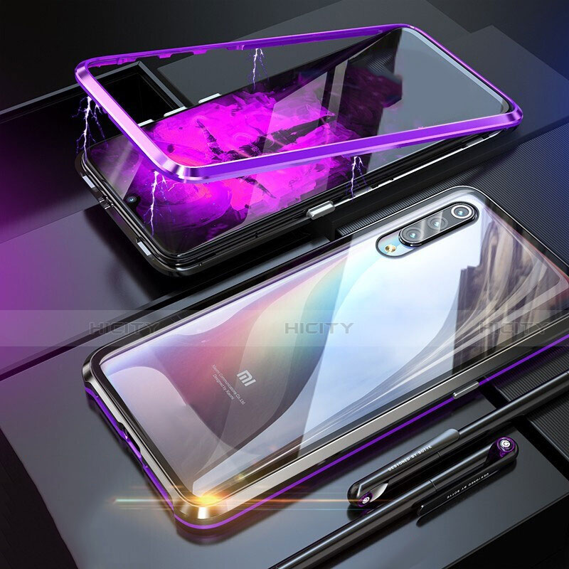 Custodia Lusso Alluminio Laterale Specchio 360 Gradi Cover M01 per Xiaomi Mi 9 SE Viola