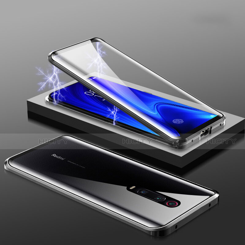 Custodia Lusso Alluminio Laterale Specchio 360 Gradi Cover M01 per Xiaomi Redmi K20 Pro Nero