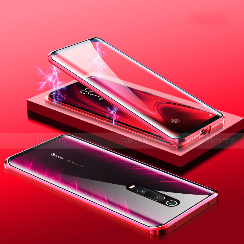 Custodia Lusso Alluminio Laterale Specchio 360 Gradi Cover M01 per Xiaomi Redmi K20 Pro Rosso