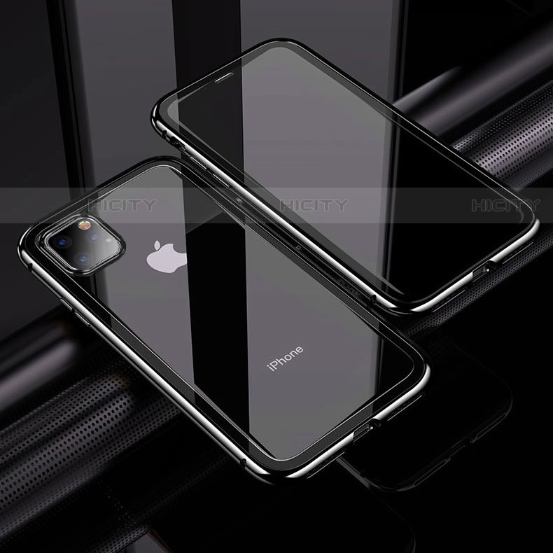 Custodia Lusso Alluminio Laterale Specchio 360 Gradi Cover M02 per Apple iPhone 11 Pro Max Nero