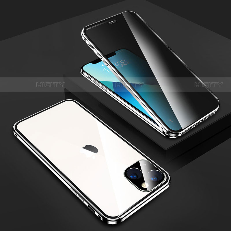 Custodia Lusso Alluminio Laterale Specchio 360 Gradi Cover M02 per Apple iPhone 13