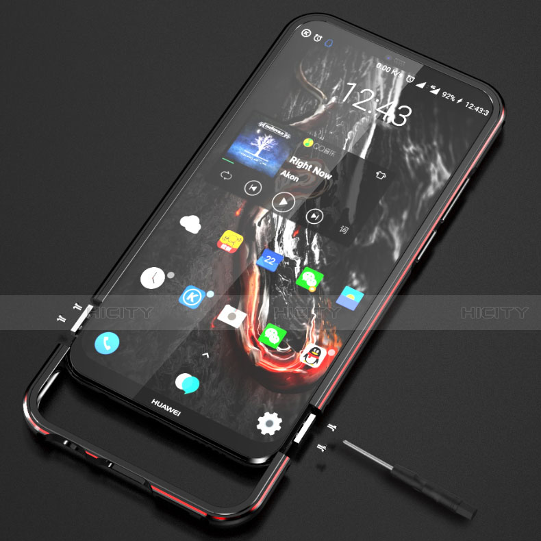 Custodia Lusso Alluminio Laterale Specchio 360 Gradi Cover M02 per Huawei Nova 3e