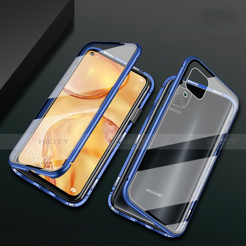 Custodia Lusso Alluminio Laterale Specchio 360 Gradi Cover M02 per Huawei P40 Lite