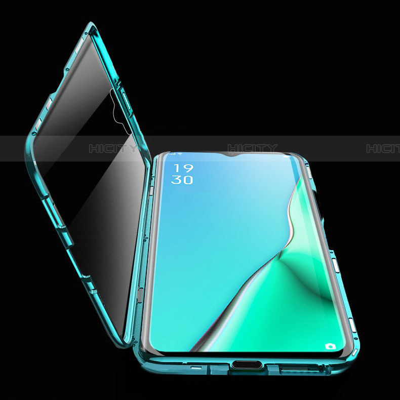 Custodia Lusso Alluminio Laterale Specchio 360 Gradi Cover M02 per Oppo A5 (2020)