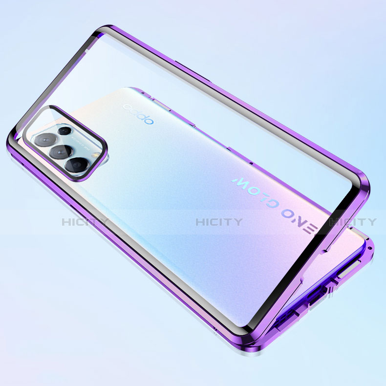 Custodia Lusso Alluminio Laterale Specchio 360 Gradi Cover M02 per Oppo Reno5 Pro 5G