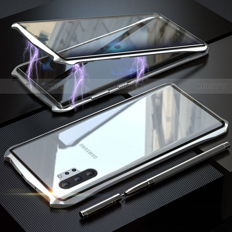 Custodia Lusso Alluminio Laterale Specchio 360 Gradi Cover M02 per Samsung Galaxy Note 10 Plus