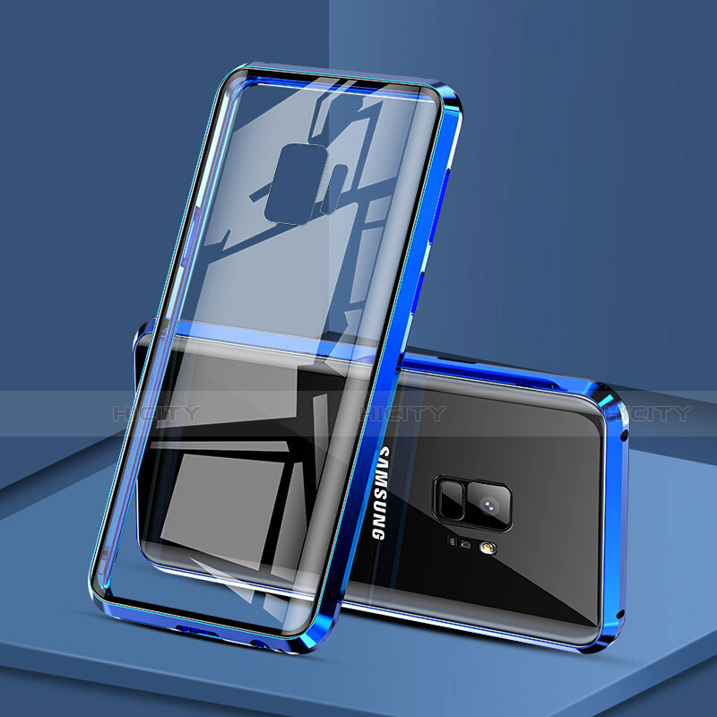 Custodia Lusso Alluminio Laterale Specchio 360 Gradi Cover M02 per Samsung Galaxy S9