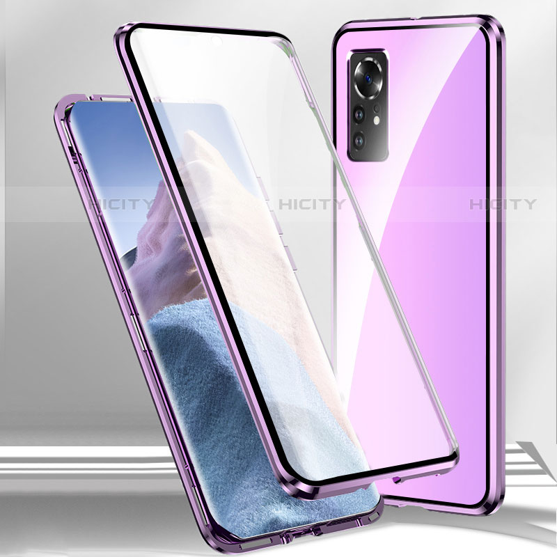 Custodia Lusso Alluminio Laterale Specchio 360 Gradi Cover M02 per Xiaomi Mi 12X 5G Viola