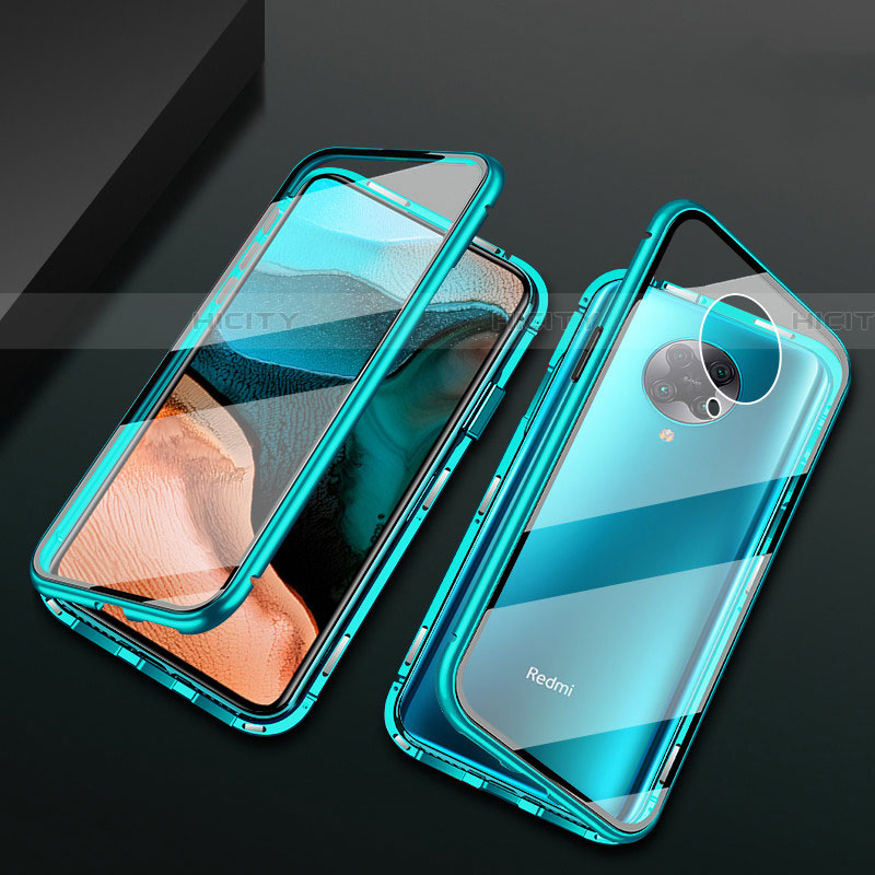 Custodia Lusso Alluminio Laterale Specchio 360 Gradi Cover M02 per Xiaomi Redmi K30 Pro 5G Verde