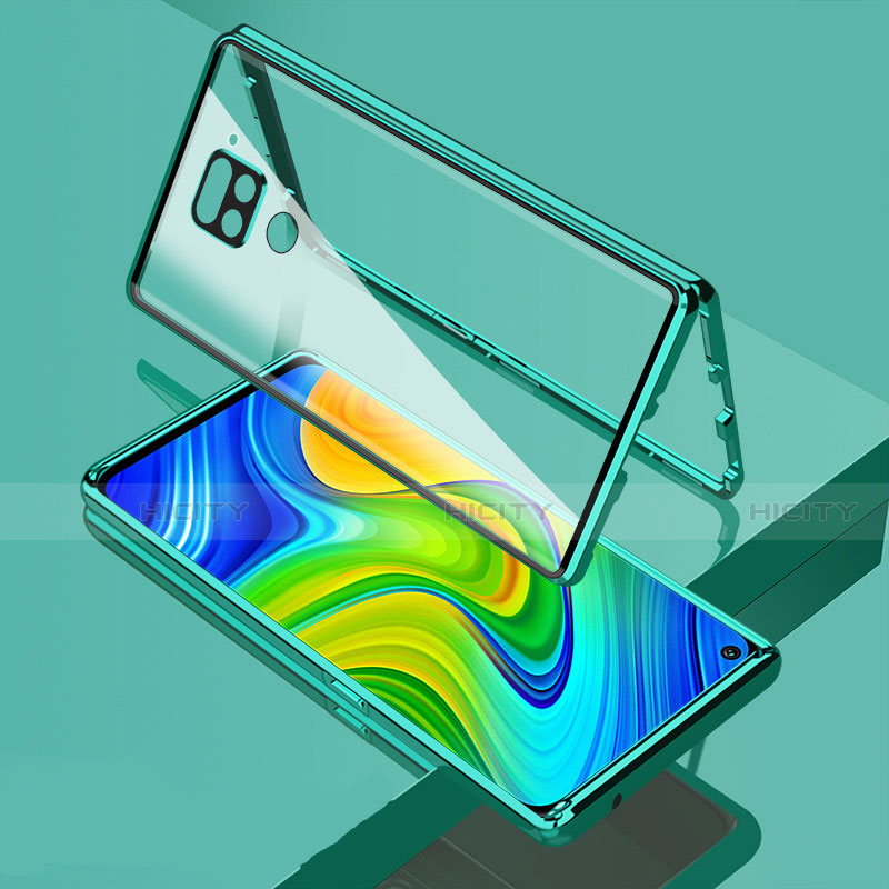 Custodia Lusso Alluminio Laterale Specchio 360 Gradi Cover M02 per Xiaomi Redmi Note 9