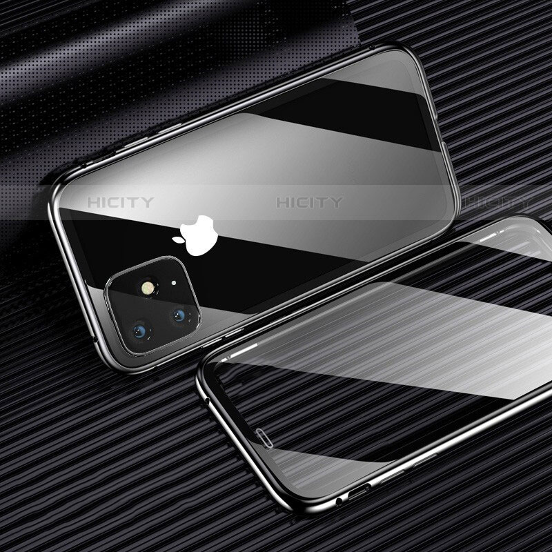Custodia Lusso Alluminio Laterale Specchio 360 Gradi Cover M03 per Apple iPhone 11 Pro Nero