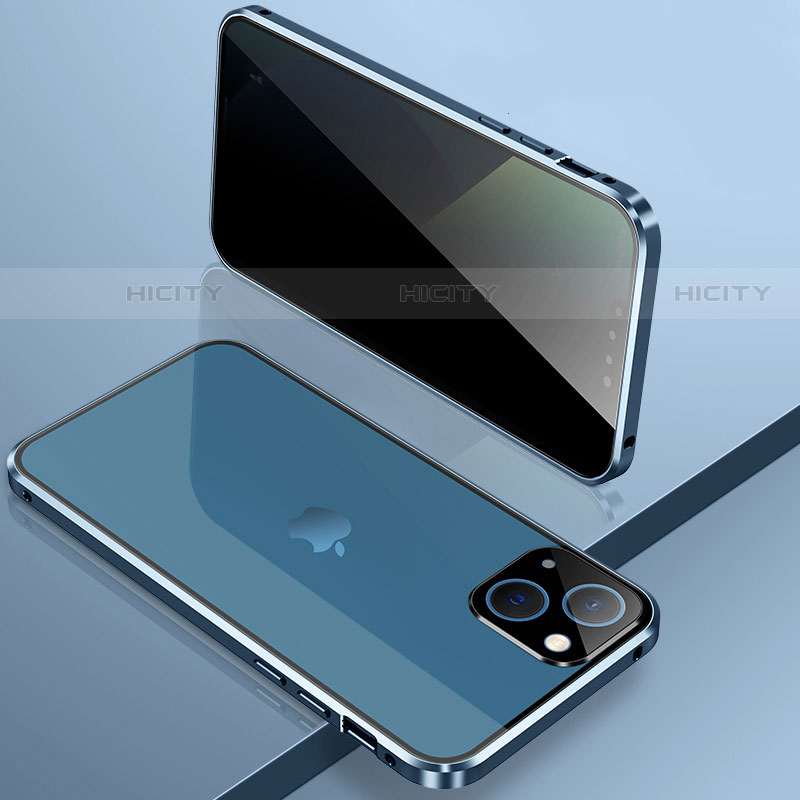 Custodia Lusso Alluminio Laterale Specchio 360 Gradi Cover M03 per Apple iPhone 13 Mini