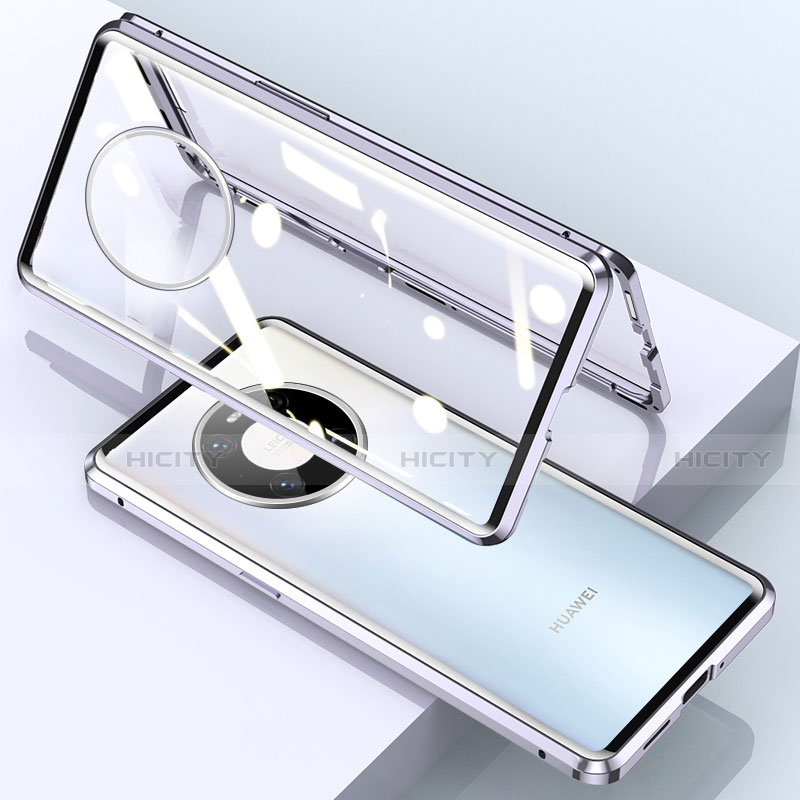 Custodia Lusso Alluminio Laterale Specchio 360 Gradi Cover M03 per Huawei Mate 40 Pro