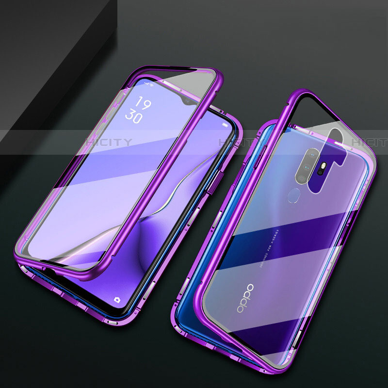 Custodia Lusso Alluminio Laterale Specchio 360 Gradi Cover M03 per Oppo A5 (2020)