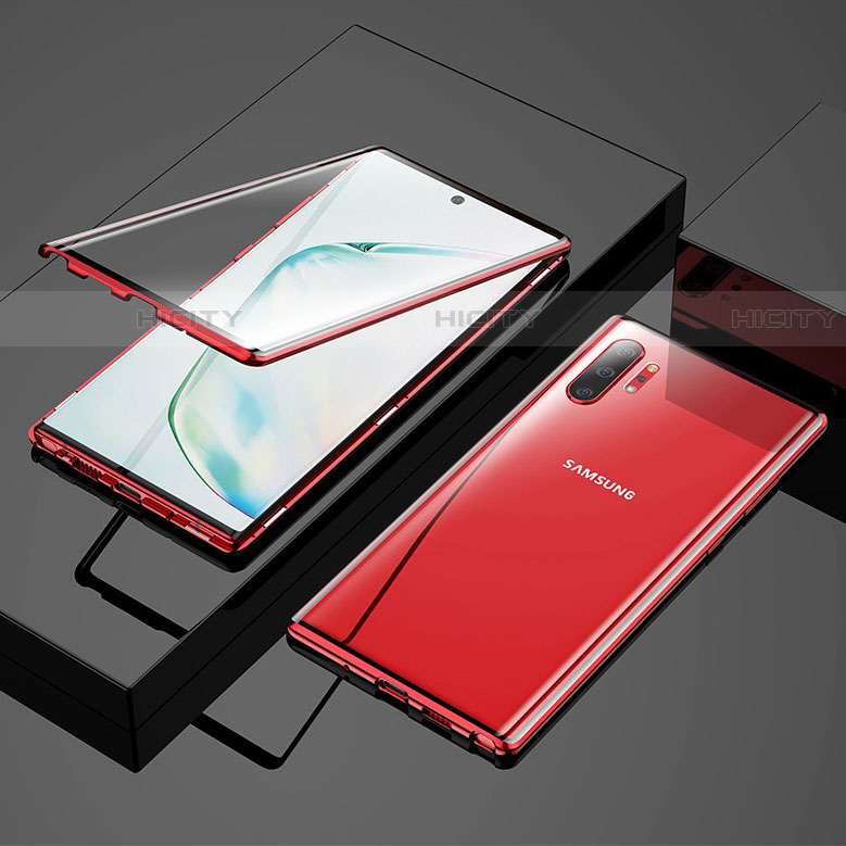 Custodia Lusso Alluminio Laterale Specchio 360 Gradi Cover M03 per Samsung Galaxy Note 10 Plus 5G Rosso