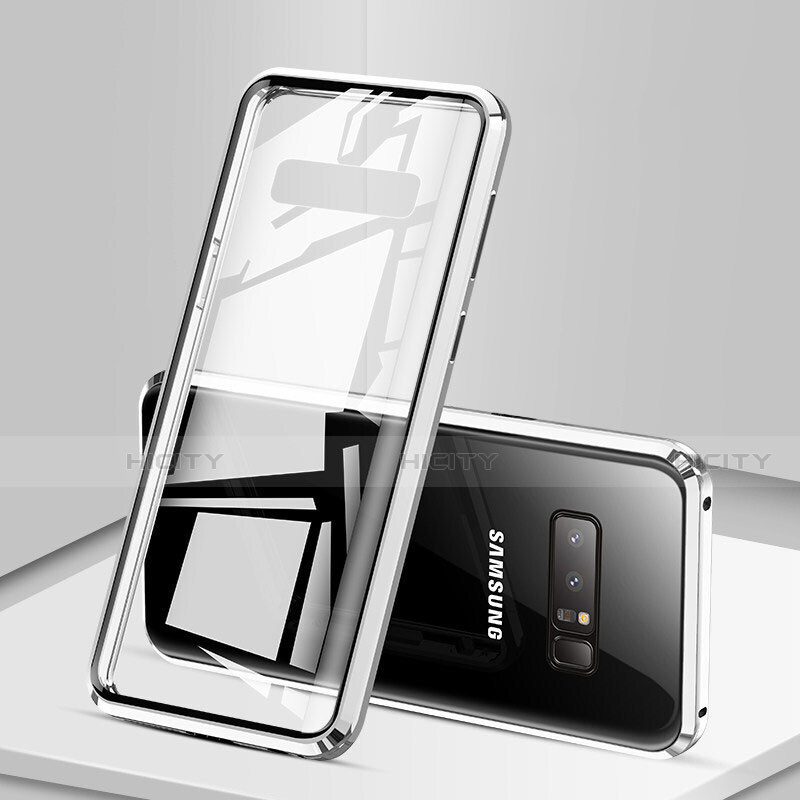 Custodia Lusso Alluminio Laterale Specchio 360 Gradi Cover M03 per Samsung Galaxy Note 8 Duos N950F