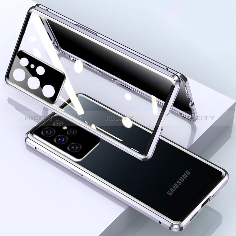 Custodia Lusso Alluminio Laterale Specchio 360 Gradi Cover M03 per Samsung Galaxy S24 Ultra 5G