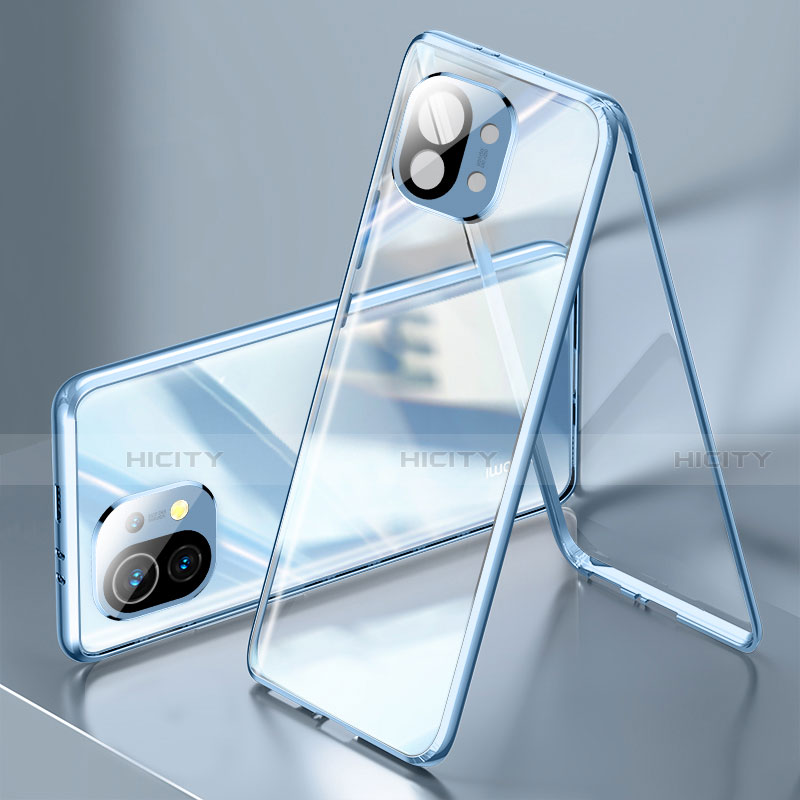 Custodia Lusso Alluminio Laterale Specchio 360 Gradi Cover M03 per Xiaomi Mi 11 Lite 4G
