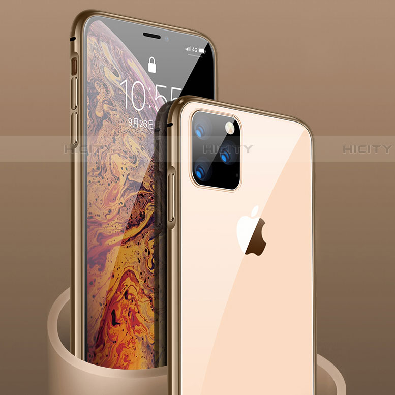 Custodia Lusso Alluminio Laterale Specchio 360 Gradi Cover M04 per Apple iPhone 11 Pro Max