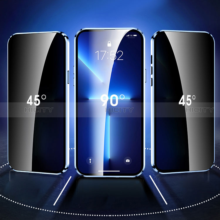 Custodia Lusso Alluminio Laterale Specchio 360 Gradi Cover M04 per Apple iPhone 14 Pro Max