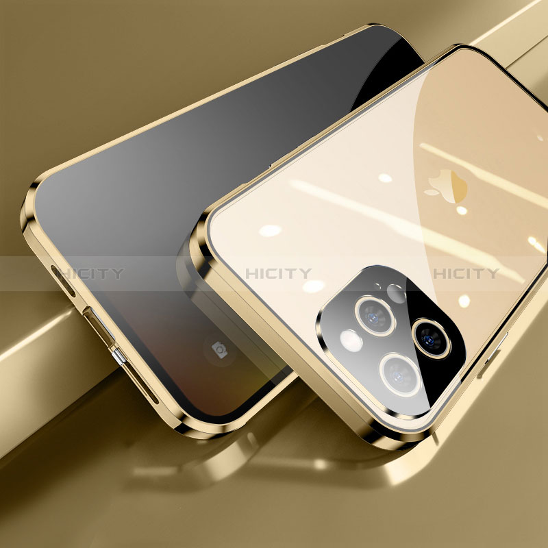 Custodia Lusso Alluminio Laterale Specchio 360 Gradi Cover M04 per Apple iPhone 14 Pro Max