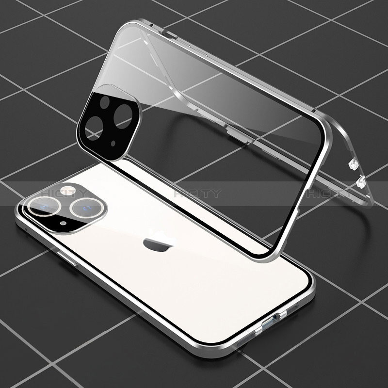 Custodia Lusso Alluminio Laterale Specchio 360 Gradi Cover M04 per Apple iPhone 15