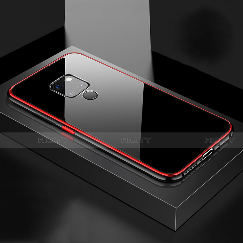 Custodia Lusso Alluminio Laterale Specchio 360 Gradi Cover M04 per Huawei Mate 20 Rosso