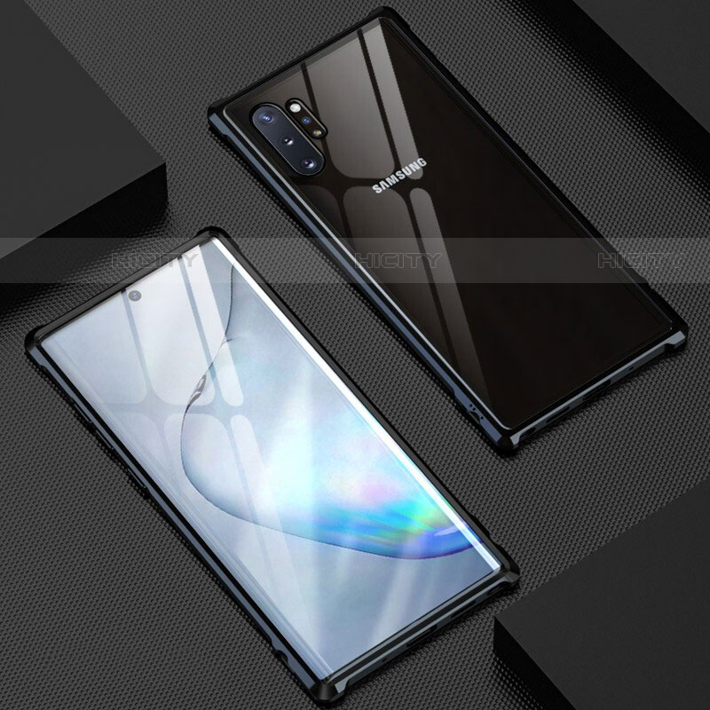 Custodia Lusso Alluminio Laterale Specchio 360 Gradi Cover M04 per Samsung Galaxy Note 10 Plus Nero