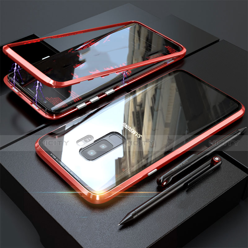 Custodia Lusso Alluminio Laterale Specchio 360 Gradi Cover M04 per Samsung Galaxy S9 Plus