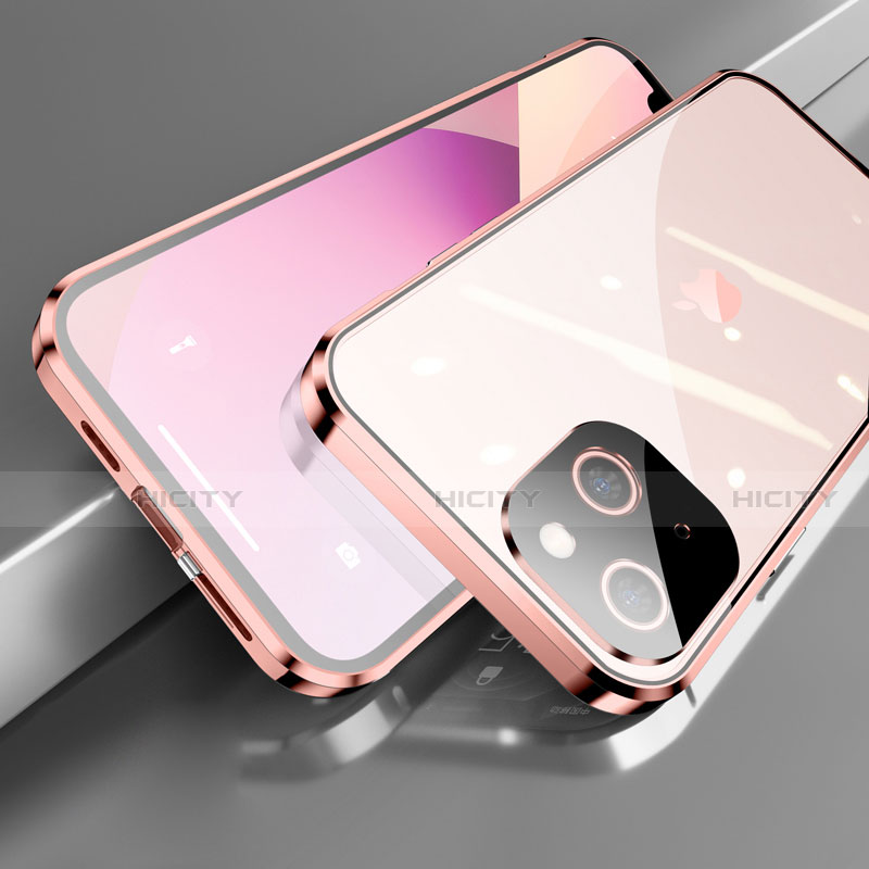 Custodia Lusso Alluminio Laterale Specchio 360 Gradi Cover M05 per Apple iPhone 13