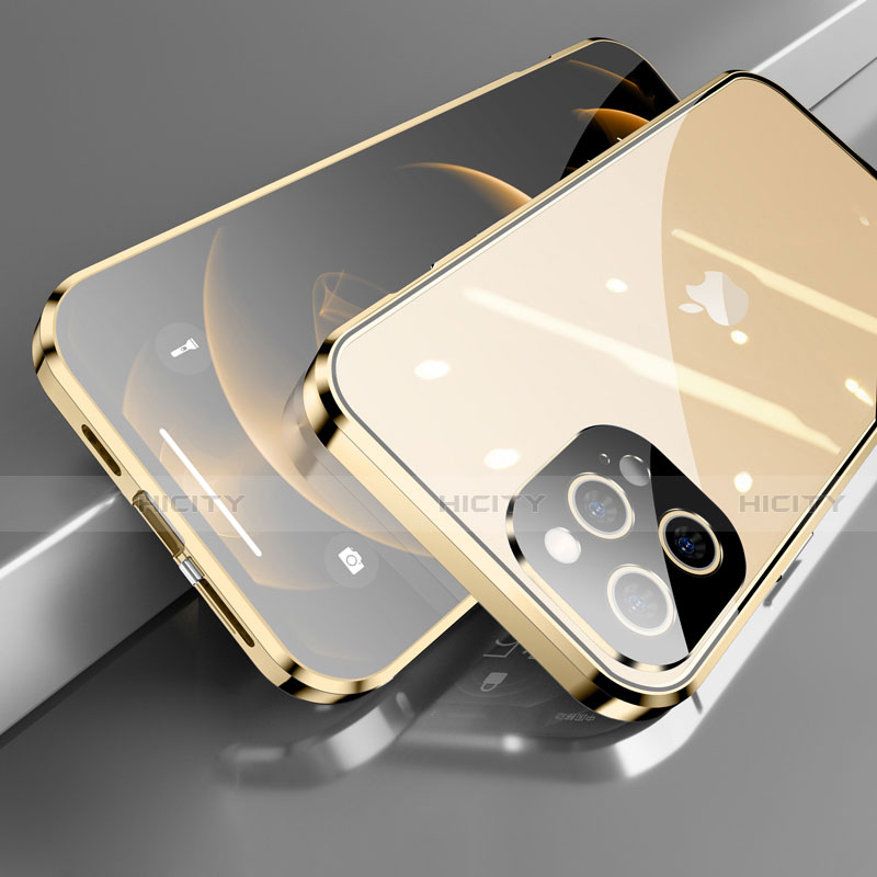 Custodia Lusso Alluminio Laterale Specchio 360 Gradi Cover M05 per Apple iPhone 13 Pro Max