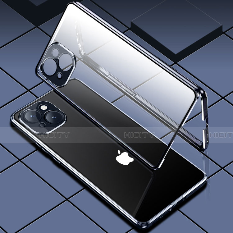 Custodia Lusso Alluminio Laterale Specchio 360 Gradi Cover M05 per Apple iPhone 14