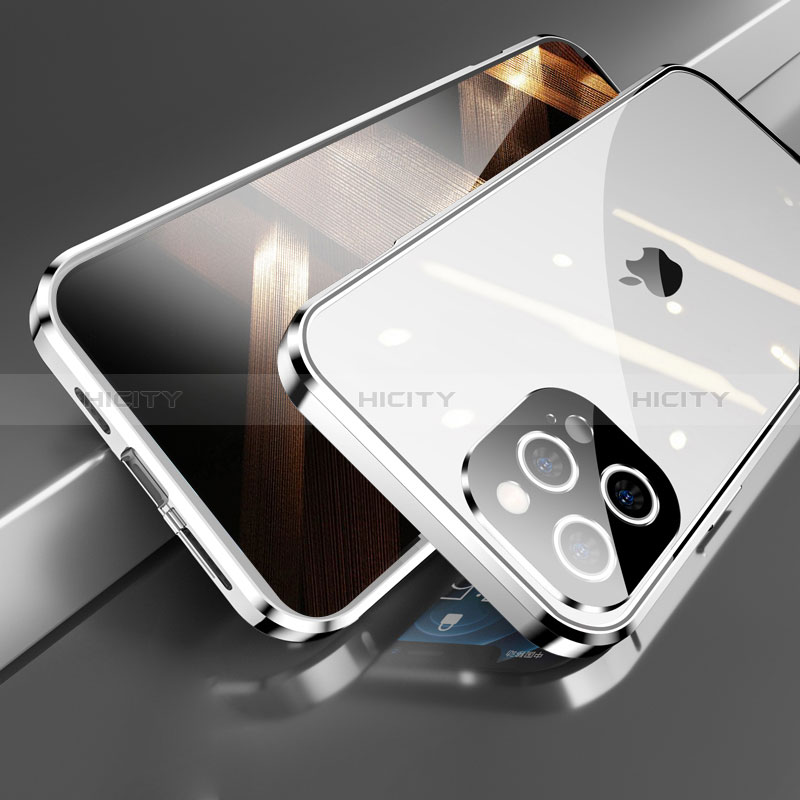 Custodia Lusso Alluminio Laterale Specchio 360 Gradi Cover M05 per Apple iPhone 14 Pro Max