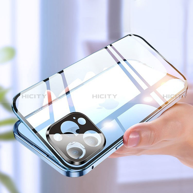 Custodia Lusso Alluminio Laterale Specchio 360 Gradi Cover M05 per Apple iPhone 15 Pro Max