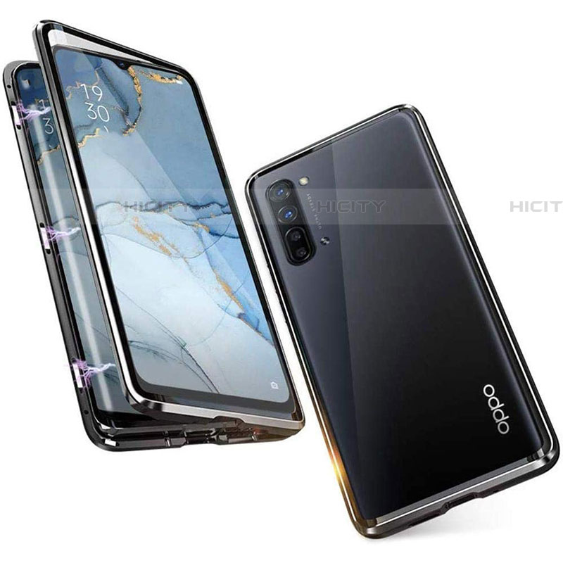 Custodia Lusso Alluminio Laterale Specchio 360 Gradi Cover M05 per Oppo Reno3