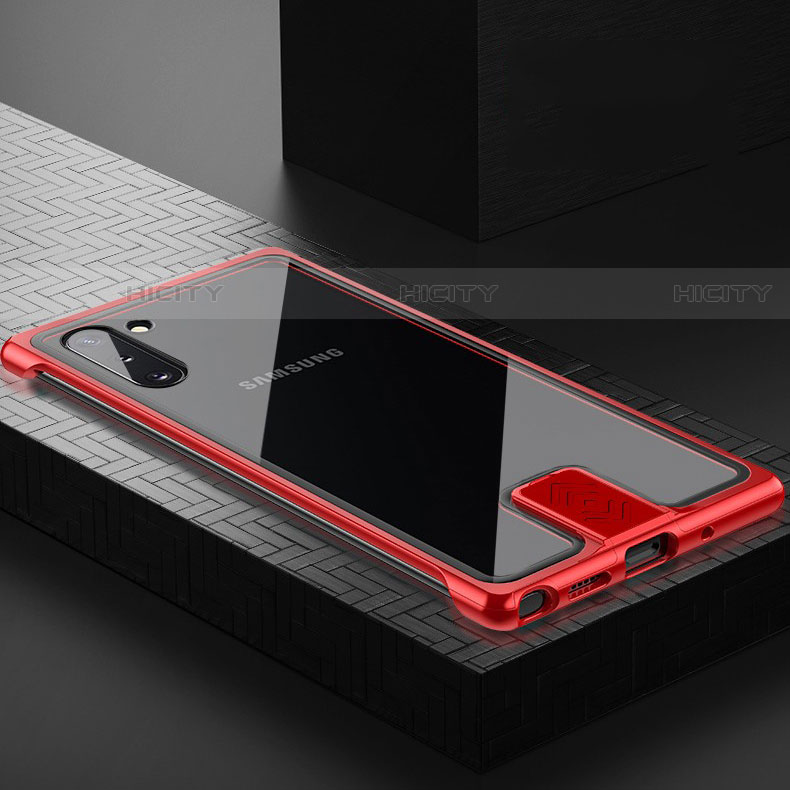Custodia Lusso Alluminio Laterale Specchio 360 Gradi Cover M05 per Samsung Galaxy Note 10 Rosso