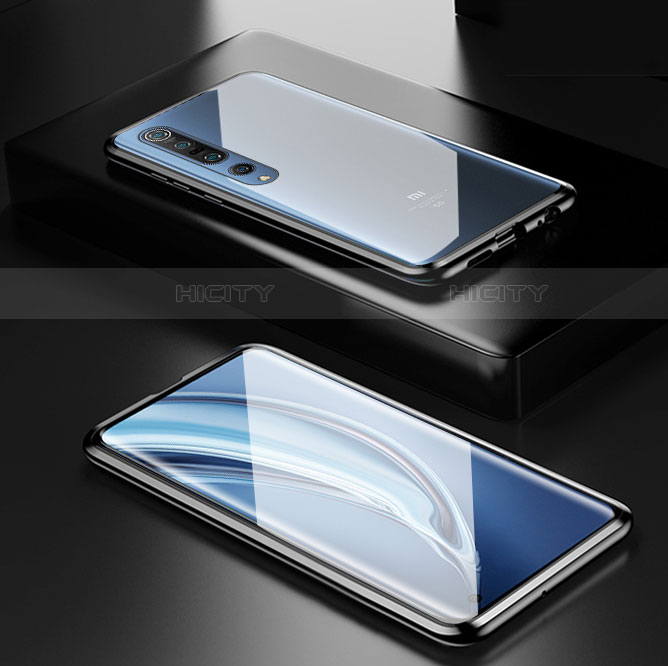 Custodia Lusso Alluminio Laterale Specchio 360 Gradi Cover M05 per Xiaomi Mi 10 Pro Nero