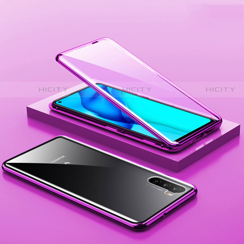 Custodia Lusso Alluminio Laterale Specchio 360 Gradi Cover M06 per Huawei Mate 40 Lite 5G Viola