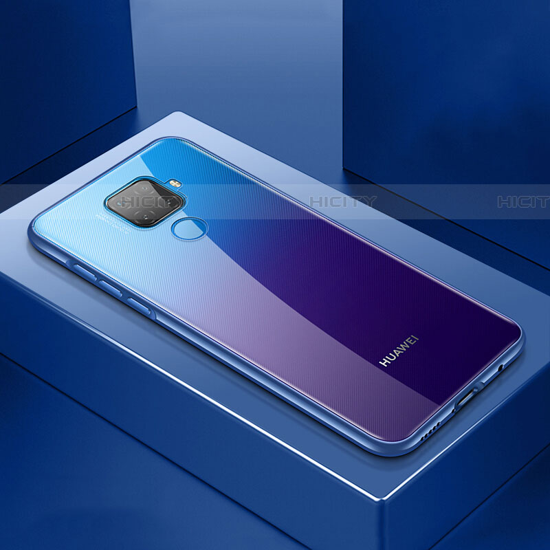 Custodia Lusso Alluminio Laterale Specchio 360 Gradi Cover M06 per Huawei Nova 5z Blu