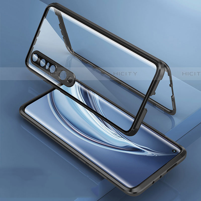 Custodia Lusso Alluminio Laterale Specchio 360 Gradi Cover M06 per Xiaomi Mi 10 Pro Nero
