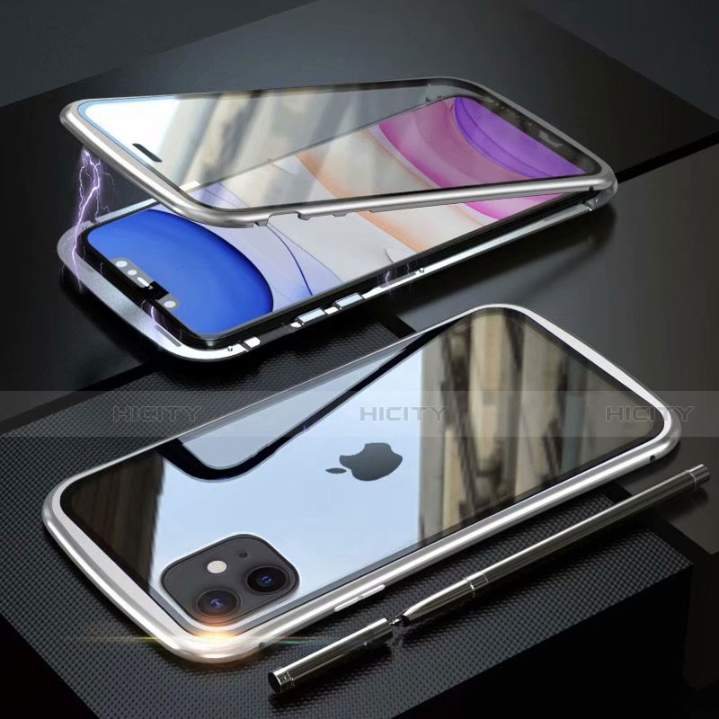 Custodia Lusso Alluminio Laterale Specchio 360 Gradi Cover M07 per Apple iPhone 11