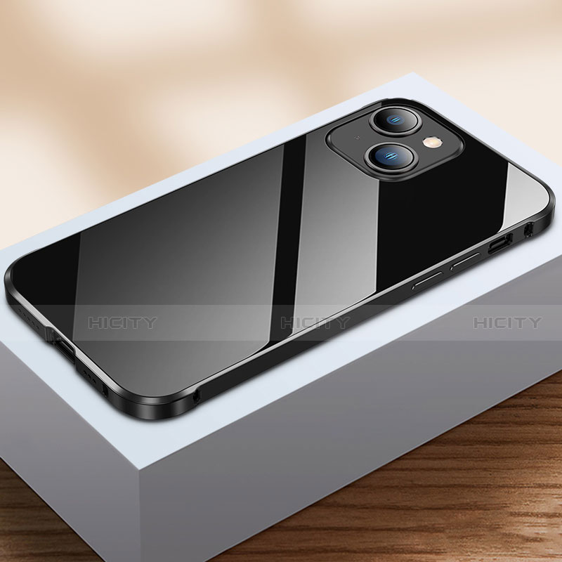 Custodia Lusso Alluminio Laterale Specchio 360 Gradi Cover M07 per Apple iPhone 13
